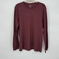 Sonoma Men’s Sz M Adaptive Collar T-Shirt Maroon Long Sleeve Tee NWT