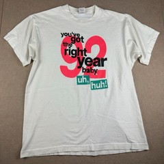 Vintage 1992 T-Shirt XL White Novelty Slogan Tee Graphic Single Stitch USA