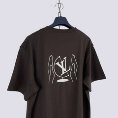 Louis Vuitton LV Print Washed Short Sleeve Cotton Crewneck T-Shirt Brown Size L