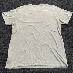 The North Face Mens XL Gray Tri-Color Stripe Graphic Logo Short Sleeve T-Shirt