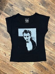 Deadstock James Dean Graphic Tee Glassons Radio Days Black T-Shirt Size 14 Rare