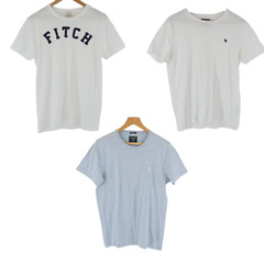 Abercrombie & Fitch Mens T Shirt Bundle M Logo Cotton Crew Neck 3 Pack Casual