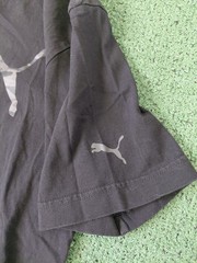 Puma Black & Gray Camo Text Logo Forever Better T Shirt Sz Medium