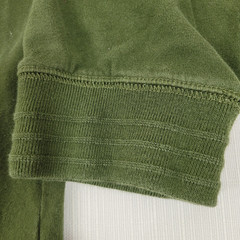 St Johns Bay Mens SZ L 46″ LS Henley Sueded Jersey Forest Green Ribbed Cuffs