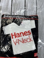 VTG New 90s Hanes Men’s 100% Cotton V-Neck T-Shirts Size XL (46-48) 3-Pack NOS
