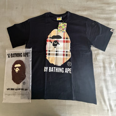 A Bathing Ape BAPE Ape Head Logo Graphic T-Shirt Men’s L Black Crew Neck