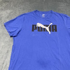 PUMA Forever Better T-Shirt Men XL Royal Blue Graphic Print Bold Logo Athleisure