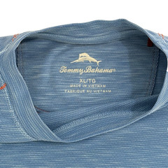 Tommy Bahama Men’s Paradise Knit Tee Blue With Red Stitching Size XL