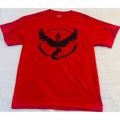 Port and Company Mens Red Pokemon Go Team Valor Moltres Graphic T-Shirt Size M