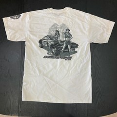 Bullhead White Cotton Graphic Print “Assume The Position” Crew Neck Tee M