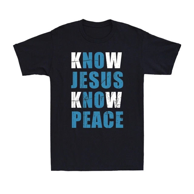 No Jesus No Peace Shirt Funny Christian Faith Religious Vintage Men’s T-Shirt