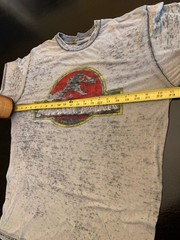 JURASSIC PARK Men’s Gray Tee Poly Cotton Blend T Shirt Lightweight Sheer Med / L