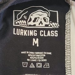Lurking Class by Sketchy Tank Shirt Mens M Corner Split Black White Long Sleeve