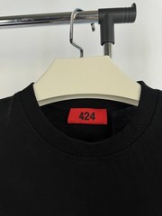 424 Black Graphic T-Shirt Mens Size M Red Box Logo Streetwear Designer Tee