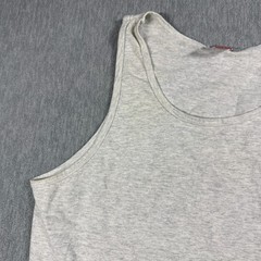 Fruit of the Loom Tank Top Mens L Gray Solid Blank Basic Undershirt Crew Made US